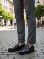 Kişi üçün Həqiqi Dəri Qara Loafer "Urban Comfort"