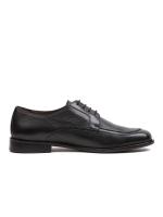 Natural Leather Black Classic Lace-Up Men's Shoes