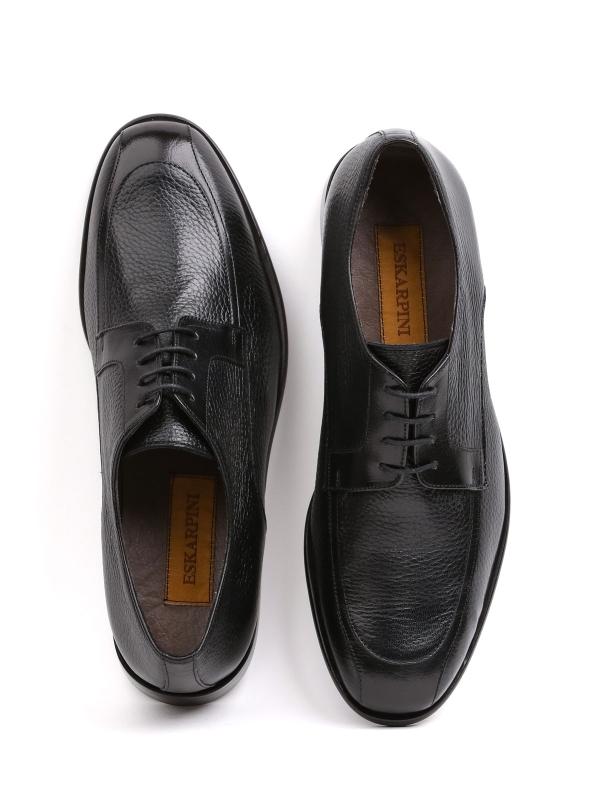 Natural Leather Black Classic Lace-Up Men's Shoes