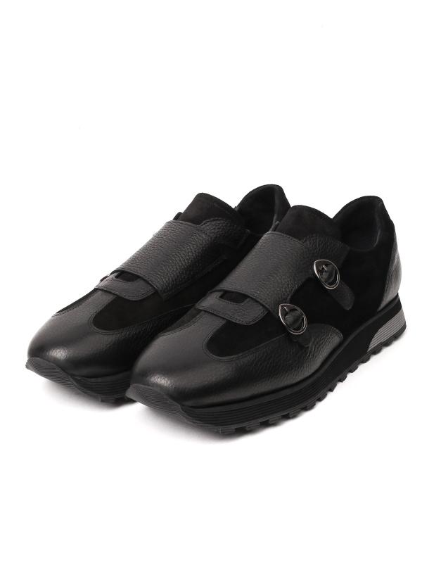 Qara Dəri Cüt Kəmərli (Monk Strap) Sneaker
