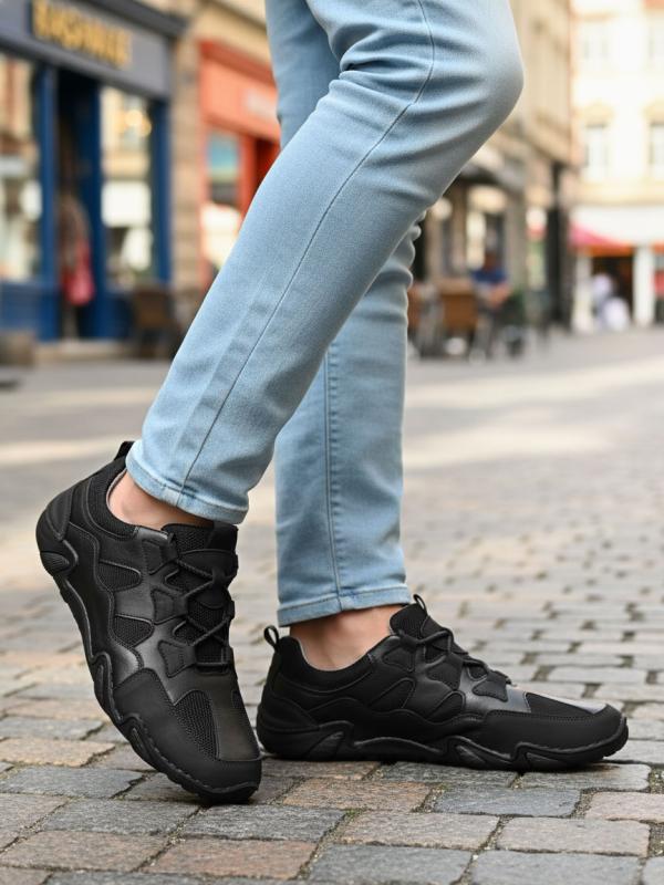 Natural Dəri Bağcıqlı Kişi Krossovka