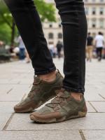 Natural Dəri Bağcıqlı Kişi Krossovka