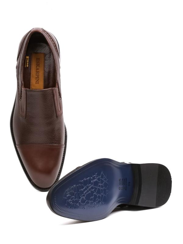 Genuine Leather Brown Classic Slip-On Men's Shoes