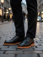 Floater Kişi üçün Dəri Klassik Ayaqqabı - Kontrast Altlıqlı