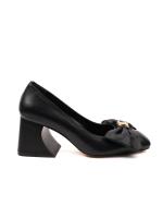 Doğal Deri Bantlı ve Aksesuarlı Klasik Ayakkabı (6 cm)