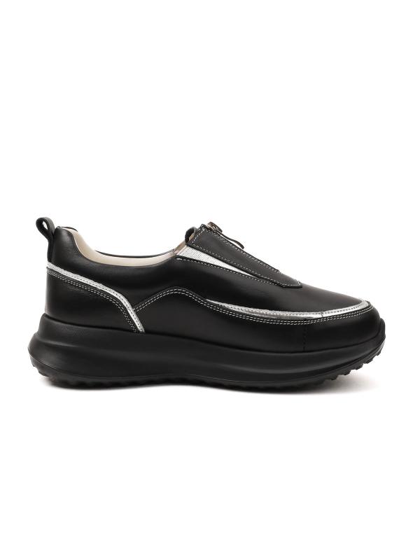 Doğal Deri Önü Fermuarlı Kadın Spor Ayakkabı