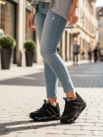 Qadın Həqiqi Dəri Platforma Sniker Gözqamaşdırıcı Kristal Qaşlı