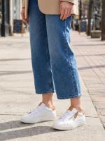 Ivana Doğal Deri Beyaz Yan Fermuarlı Kadın Sneaker