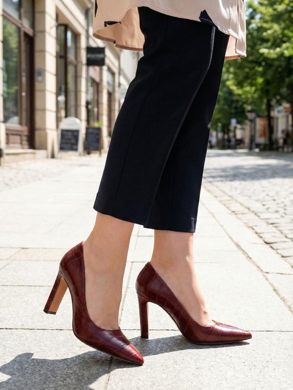 Doğal Deri Topuklu Kadın Ayakkabısı – 10 cm