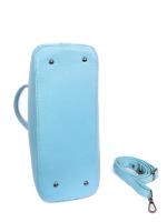 Premium Natural Leather Blue Women's Handbag – Spacious & With Shoulder Strap