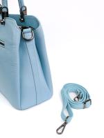 Premium Natural Leather Blue Women's Handbag – Spacious & With Shoulder Strap