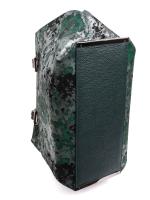 Silver-Green Abstract Patterned Genuine Leather Women's Handbag