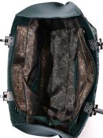 Silver-Green Abstract Patterned Genuine Leather Women's Handbag