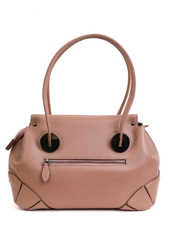 Salmon Colored Premium Genuine Leather Women's Shoulder Bag