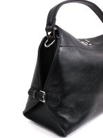 Eskarpini Premium Black Genuine Leather Women's Bag – With Silver Details and Shoulder Strap