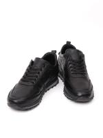 Eskarpini "Dynamic" Qara Natural Dəri Kişi Sneaker
