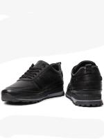 Eskarpini "Dynamic" Qara Natural Dəri Kişi Sneaker