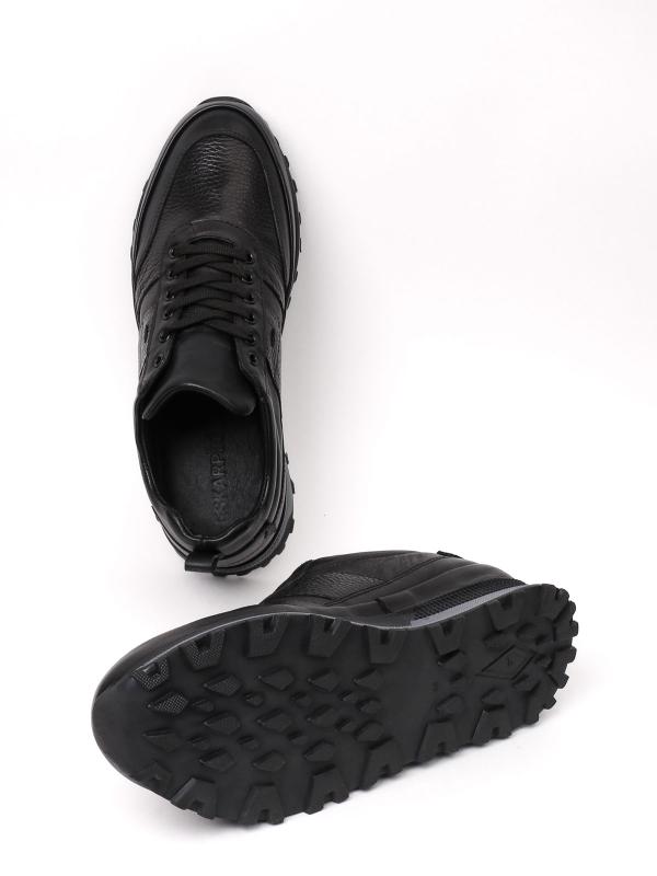 Eskarpini "Dynamic" Qara Natural Dəri Kişi Sneaker