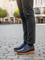 Floater Kişi üçün Dəri Klassik Ayaqqabı - Kontrast Altlıqlı