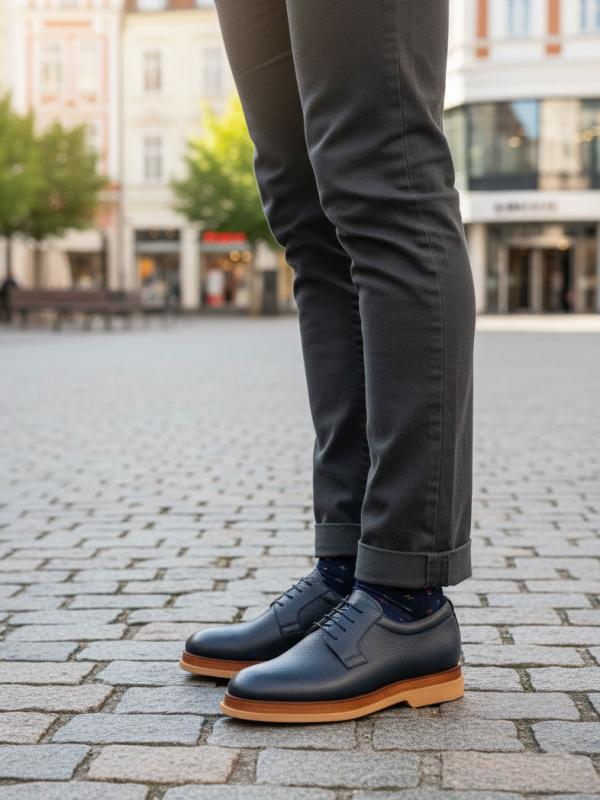 Floater Kişi üçün Dəri Klassik Ayaqqabı - Kontrast Altlıqlı