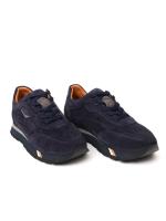 Natural Nubuk Dəri Tünd Göy Kişi Sneaker