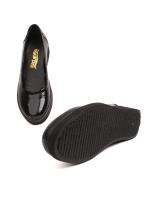 Qara Rugan Həqiqi Dəri Reptil Naxışlı Platforma Ayaqqabı