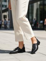 Fermuar Detallı Təbii Dəri Sivri Burun Qadın Ayaqqabı