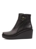 Женские Ботильоны Eskarpini из Натуральной Кожи на Танкетке