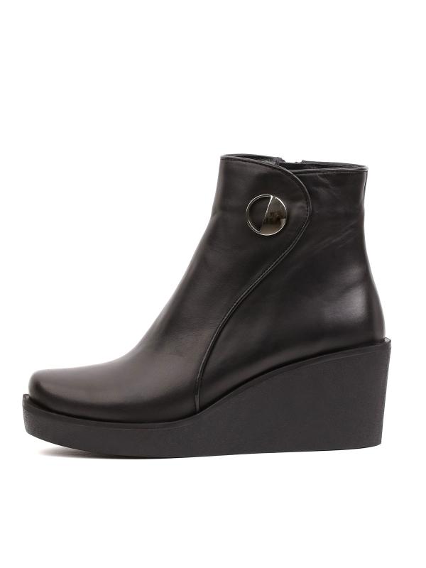 Женские Ботильоны Eskarpini из Натуральной Кожи на Танкетке