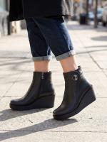 Женские Ботильоны Eskarpini из Натуральной Кожи на Танкетке