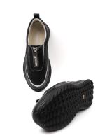 Təbii Dəri Önü Fermuarlı Qadın İdman Ayaqqabısı