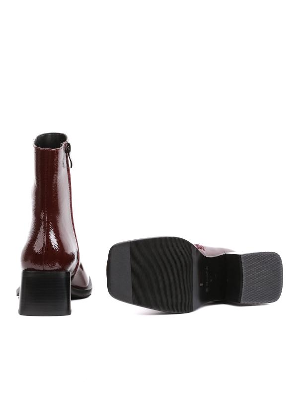 Eskarpini Qəhvəyi Lak Təbii Dəri Qadın Botu