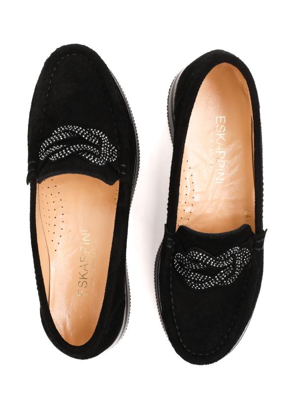 Təbii Zamşa Daşlı Aksessuarlı Qadın Platforma Ayaqqabısı