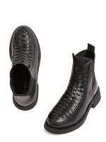 Черные ботинки челси из натуральной кожи с плетеным узором