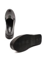 Natural Dəri Qara Laklı Platforma Slip-on