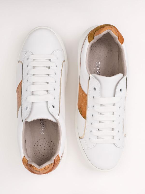 Xəritə Naxışlı Həqiqi Dəri Qadın İdman Sneaker