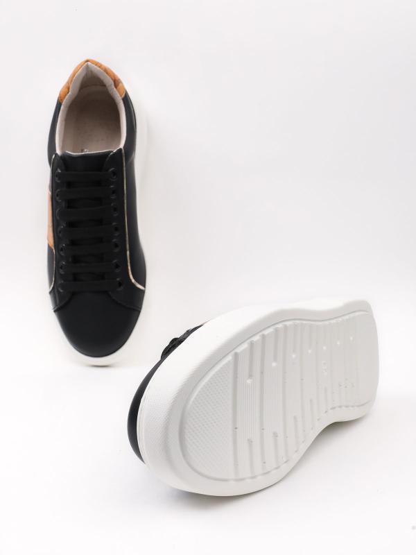 Xəritə Naxışlı Həqiqi Dəri Qadın İdman Sneaker