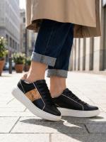 Xəritə Naxışlı Həqiqi Dəri Qadın İdman Sneaker