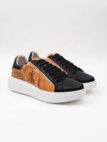 Antik Xəritə Naxışlı Həqiqi Dəri Qadın Krossovkası